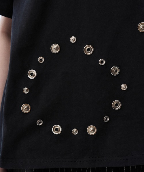 seyto（セイト）の「3way reversible eyelet design tee / 3ウェイリバーシブルアイレットデザインT（Tシャツ/カットソー・メンズ・ホワイト/ブラック・3/1/2）」の12枚目の写真