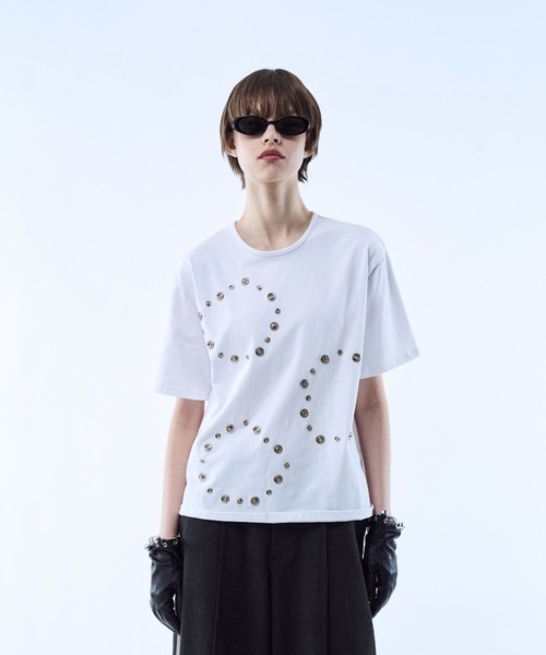 seyto（セイト）の「3way reversible eyelet design tee / 3ウェイリバーシブルアイレットデザインT（Tシャツ/カットソー・メンズ・ホワイト/ブラック・3/1/2）」の15枚目の写真