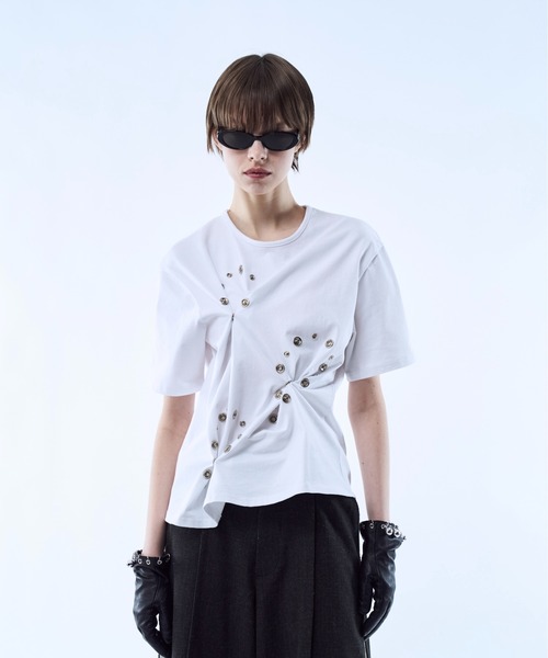 seyto（セイト）の「3way reversible eyelet design tee / 3ウェイリバーシブルアイレットデザインT（Tシャツ/カットソー・メンズ・ホワイト/ブラック・3/1/2）」の21枚目の写真