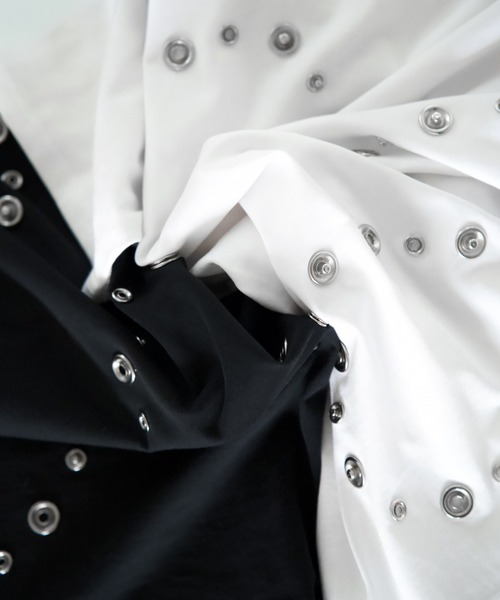 seyto（セイト）の「3way reversible eyelet design tee / 3ウェイリバーシブルアイレットデザインT（Tシャツ/カットソー・メンズ・ホワイト/ブラック・3/1/2）」の22枚目の写真