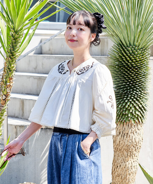 FREAK'S STORE 刺繍ブラウス FREAK'S STORE（フリークスストア） ブラウス シャツ インド パッチ