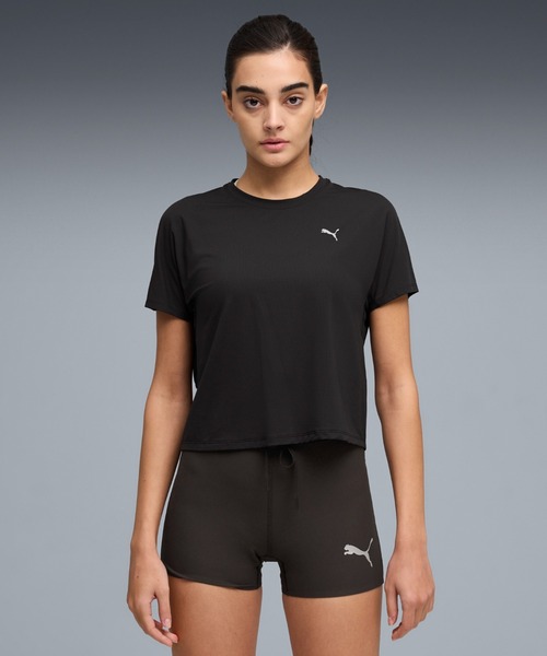 PUMA(プーマ)の「PUMA プーマ ウィメンズ ランニング クールセル 半袖 Tシャツ(Tシャツ/カットソー・レディース・ブラック/ピンクベージュ・MEDIUM/LARGE/X-SMALL/SMALL)」の1枚目の写真