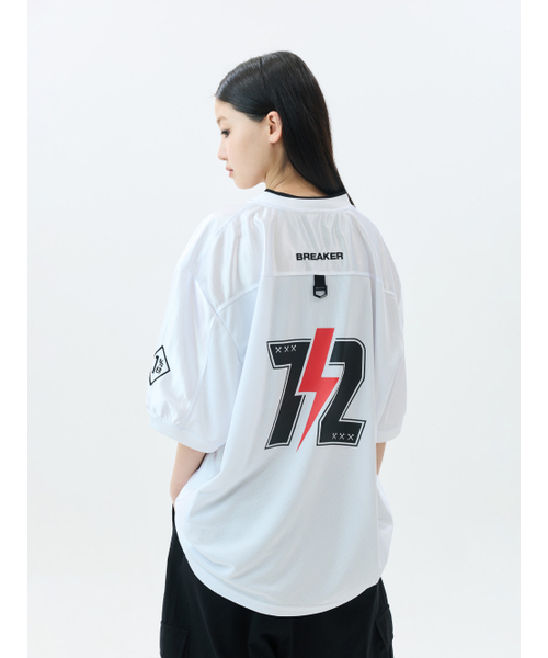 JAMIE WEST(ジェイミーウエスト)の「JW VネックメッシュバイカージャージTシャツ(ホワイト)(Tシャツ/カットソー・レディース・その他・MEDIUM/LARGE/X-LARGE)」の2枚目の写真