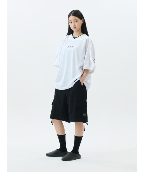 JAMIE WEST(ジェイミーウエスト)の「JW VネックメッシュバイカージャージTシャツ(ホワイト)(Tシャツ/カットソー・レディース・その他・MEDIUM/LARGE/X-LARGE)」の3枚目の写真