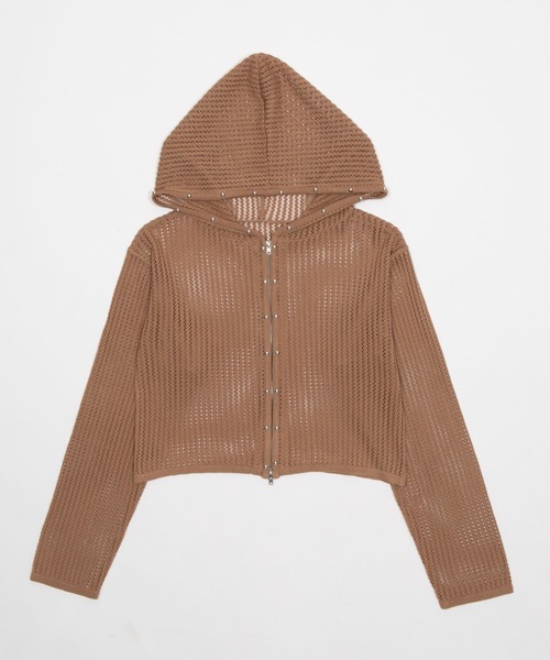 dispark（ディスパーク）の「DISPARK/【26年春夏新作】スタッズメッシュパーカー（パーカー・レディース・ブラック/ブラウン・FREE）」の11枚目の写真