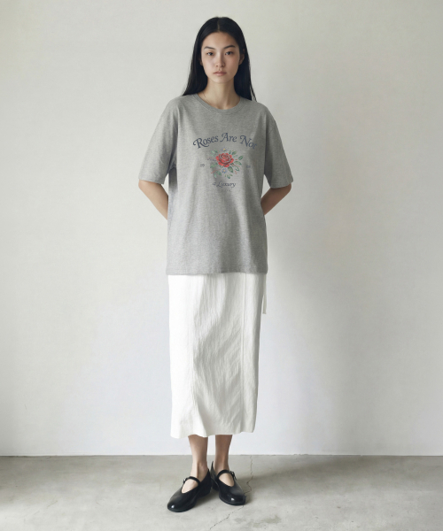 SIYAZU（シヤジュ）の「SIED26-1 ローズ 半袖Tシャツ_メランジグレー（Tシャツ/カットソー・レディース・ライトグレー・ONE）」の3枚目の写真