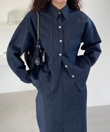 2ly2（トゥーリートゥー）の「デニムシャツ＆スカート セットアップ（セットアップ）」