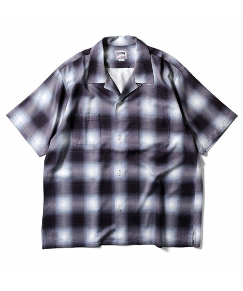 HOUSTON(ヒューストン)の「【7色展開】HOUSTON ヒューストン OMBRE CHECK S/S SHIRT オンブレチェックシャツ 半袖 オープンカラーシャツ(シャツ/ブラウス・メンズ・ブラック/ブルー/オレンジ/パープル/レッド/グリーン/ブラウン・M/XL/L)」の9枚目の写真