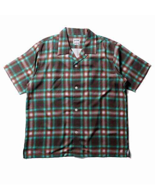 HOUSTON(ヒューストン)の「【7色展開】HOUSTON ヒューストン OMBRE CHECK S/S SHIRT オンブレチェックシャツ 半袖 オープンカラーシャツ(シャツ/ブラウス・メンズ・ブラック/ブルー/オレンジ/パープル/レッド/グリーン/ブラウン・M/XL/L)」の10枚目の写真