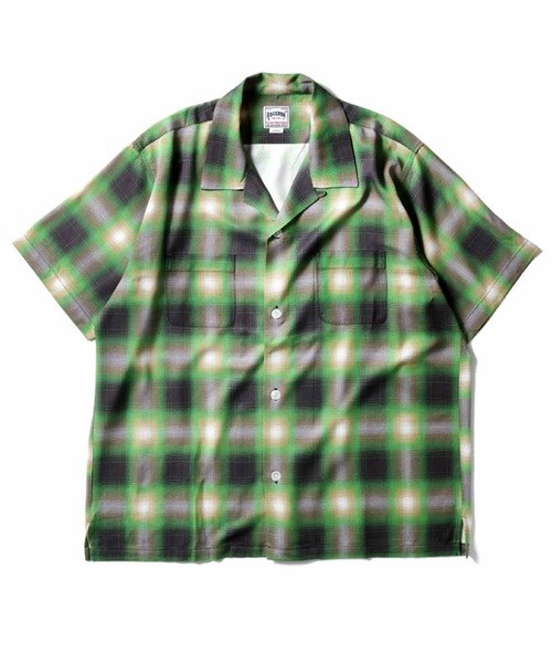 HOUSTON(ヒューストン)の「【7色展開】HOUSTON ヒューストン OMBRE CHECK S/S SHIRT オンブレチェックシャツ 半袖 オープンカラーシャツ(シャツ/ブラウス・メンズ・ブラック/ブルー/オレンジ/パープル/レッド/グリーン/ブラウン・M/XL/L)」の11枚目の写真
