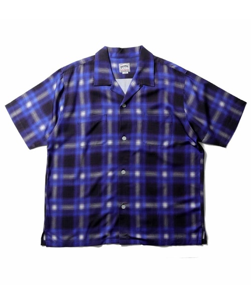 HOUSTON(ヒューストン)の「【7色展開】HOUSTON ヒューストン OMBRE CHECK S/S SHIRT オンブレチェックシャツ 半袖 オープンカラーシャツ(シャツ/ブラウス・メンズ・ブラック/ブルー/オレンジ/パープル/レッド/グリーン/ブラウン・M/XL/L)」の12枚目の写真