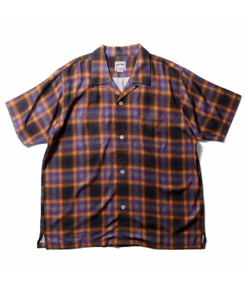 HOUSTON(ヒューストン)の「【7色展開】HOUSTON ヒューストン OMBRE CHECK S/S SHIRT オンブレチェックシャツ 半袖 オープンカラーシャツ(シャツ/ブラウス・メンズ・ブラック/ブルー/オレンジ/パープル/レッド/グリーン/ブラウン・M/XL/L)」の13枚目の写真