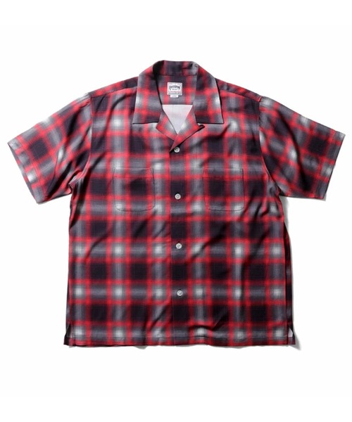 HOUSTON(ヒューストン)の「【7色展開】HOUSTON ヒューストン OMBRE CHECK S/S SHIRT オンブレチェックシャツ 半袖 オープンカラーシャツ(シャツ/ブラウス・メンズ・ブラック/ブルー/オレンジ/パープル/レッド/グリーン/ブラウン・M/XL/L)」の14枚目の写真
