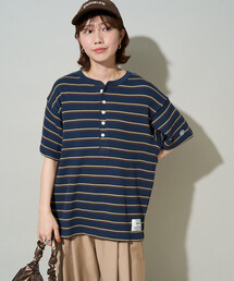 限定展開 DISCUS ATHLETIC × FREAK'S STORE/ディスカスアスレチック 別注 ワッフル ボーダー 半袖Tシャツ