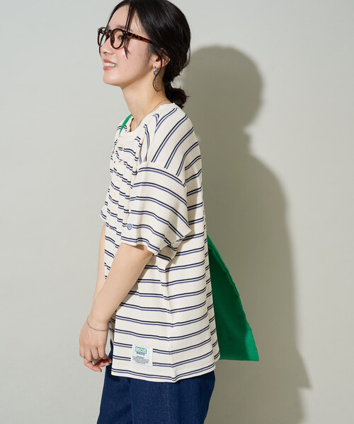 FREAK'S STORE(フリークスストア)の「限定展開 DISCUS ATHLETIC × FREAK'S STORE/ディスカスアスレチック 別注 ワッフル ボーダー 半袖Tシャツ(Tシャツ/カットソー・レディース・ブラック/ナチュラル/ネイビー・フリ-)」の12枚目の写真