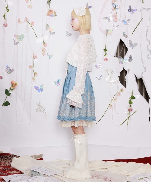 コルセット風刺繍スカート（スカート）｜myu:loret（ミュウロレット