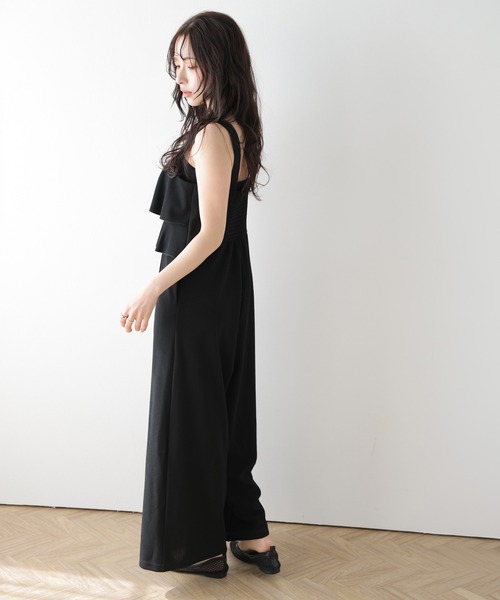 La-gemme(ラジェム)の「ティアードフリルオールインワン(つなぎ/オールインワン・レディース・ベージュ/ネイビー/ブラック・L/M)」の9枚目の写真