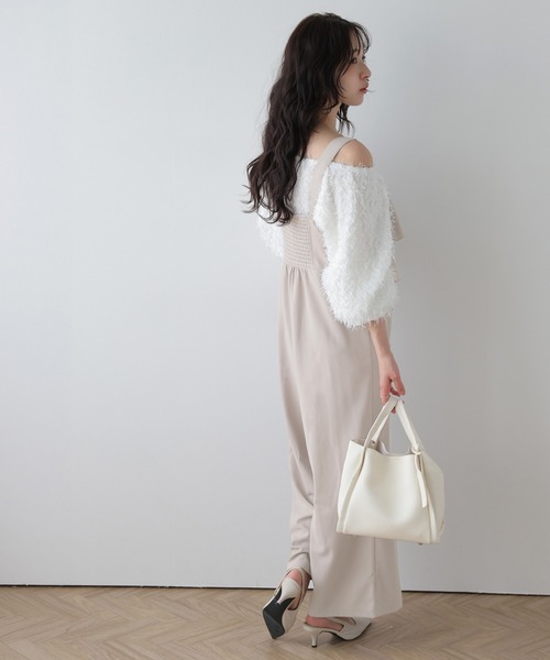 La-gemme(ラジェム)の「ティアードフリルオールインワン(つなぎ/オールインワン・レディース・ベージュ/ネイビー/ブラック・L/M)」の12枚目の写真