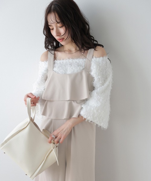 La-gemme(ラジェム)の「ティアードフリルオールインワン(つなぎ/オールインワン・レディース・ベージュ/ネイビー/ブラック・L/M)」の15枚目の写真