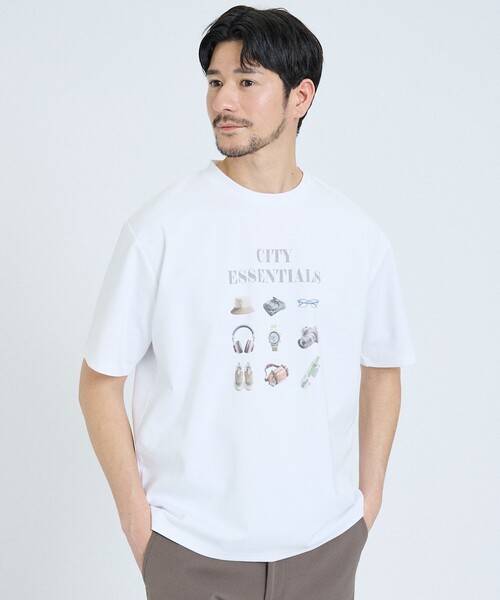 ABAHOUSE GRAY（アバハウスグレイ）の「【ESSENTIALS】 半袖Tシャツ（Tシャツ/カットソー・メンズ・カーキ/イエロー・46/48）」の2枚目の写真