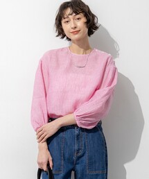 LIBECOリネン ボリュームスリーブ ブラウス
