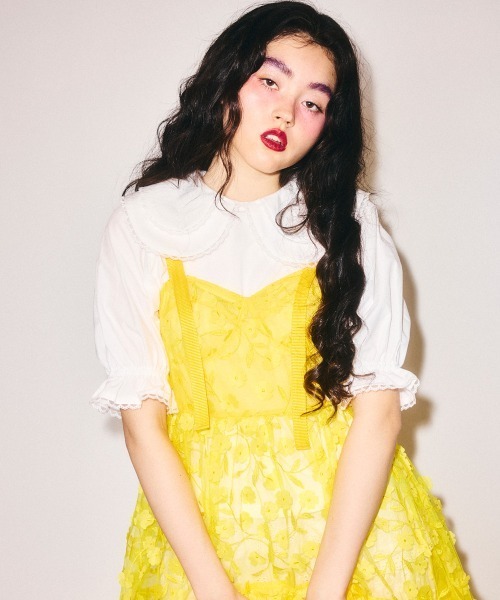 Candy Stripper（キャンディストリッパー）の「BIG COLLAR トップス（Tシャツ/カットソー・レディース・ブラック/オフホワイト/ピンク・FREE）」の4枚目の写真