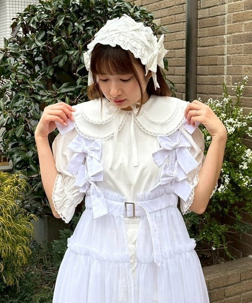 Candy Stripper（キャンディストリッパー）の「BIG COLLAR トップス（Tシャツ/カットソー・レディース・ブラック/オフホワイト/ピンク・FREE）」の14枚目の写真