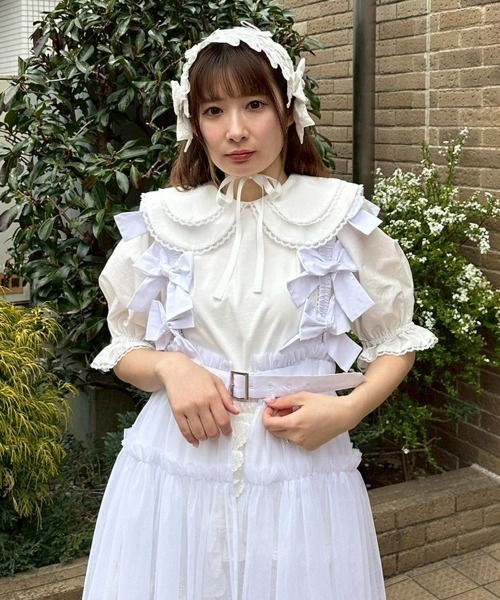 Candy Stripper（キャンディストリッパー）の「BIG COLLAR トップス（Tシャツ/カットソー・レディース・ブラック/オフホワイト/ピンク・FREE）」の15枚目の写真