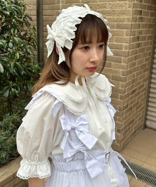 Candy Stripper（キャンディストリッパー）の「BIG COLLAR トップス（Tシャツ/カットソー・レディース・ブラック/オフホワイト/ピンク・FREE）」の16枚目の写真