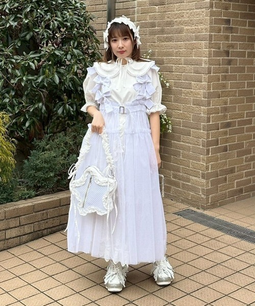 Candy Stripper（キャンディストリッパー）の「BIG COLLAR トップス（Tシャツ/カットソー・レディース・ブラック/オフホワイト/ピンク・FREE）」の17枚目の写真