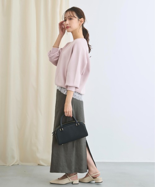 COHINA（コヒナ）の「ストレッチリネンIラインスカート 【低身長・小柄女性】（スカート・レディース・ベージュ/ブルー/グレー・XS-Short/S-Regular/XS-Regular/S-Short）」の7枚目の写真
