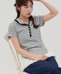 【umm.】マルチボーダーフードTシャツ