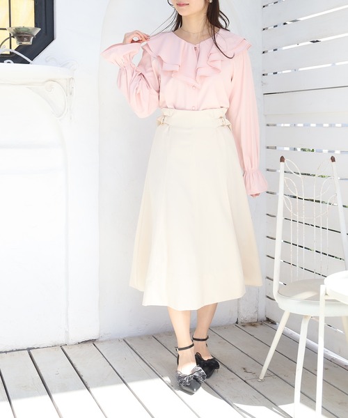 ASTORIA ODIER(アストリアオディール)の「サイドバックルフレアスカート(スカート・レディース・ベージュ/ネイビー/ラベンダー・SMALL/MEDIUM/LARGE)」の12枚目の写真