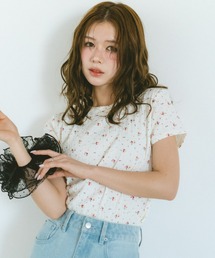 小花柄コンパクトチビTシャツ