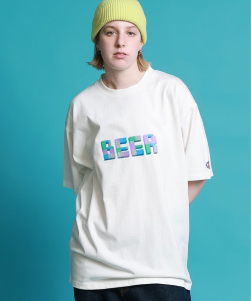 JACKROSE(ジャックローズ)の「YOIDORE ブロック ビール TEE(Tシャツ/カットソー・メンズ・ホワイト/ライトグリーン・L/XL/M)」の4枚目の写真