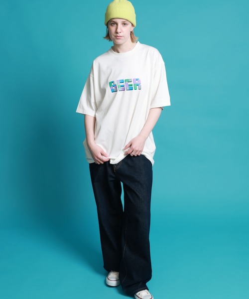 JACKROSE(ジャックローズ)の「YOIDORE ブロック ビール TEE(Tシャツ/カットソー・メンズ・ホワイト/ライトグリーン・L/XL/M)」の13枚目の写真