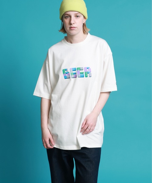 JACKROSE(ジャックローズ)の「YOIDORE ブロック ビール TEE(Tシャツ/カットソー・メンズ・ホワイト/ライトグリーン・L/XL/M)」の7枚目の写真