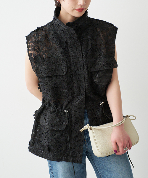 Spick & Span(スピックアンドスパン)の「《一部店舗+WEB限定》LAYAS/レイヤーズ レースベスト(ベスト・レディース・ホワイト/ブラック・FREE)」の1枚目の写真