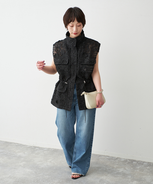 Spick & Span(スピックアンドスパン)の「《一部店舗+WEB限定》LAYAS/レイヤーズ レースベスト(ベスト・レディース・ホワイト/ブラック・FREE)」の3枚目の写真
