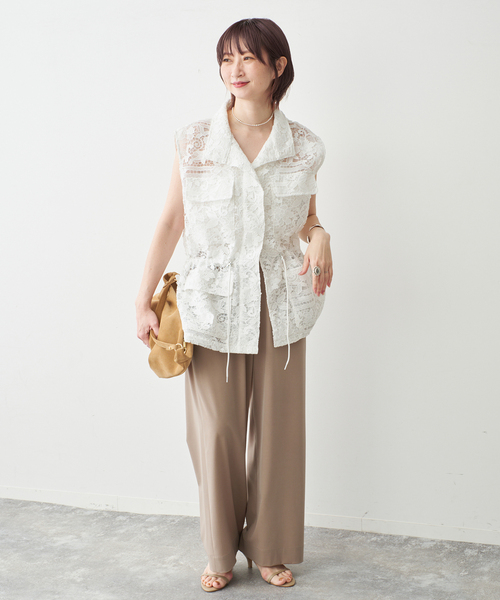 Spick & Span(スピックアンドスパン)の「《一部店舗+WEB限定》LAYAS/レイヤーズ レースベスト(ベスト・レディース・ホワイト/ブラック・FREE)」の4枚目の写真