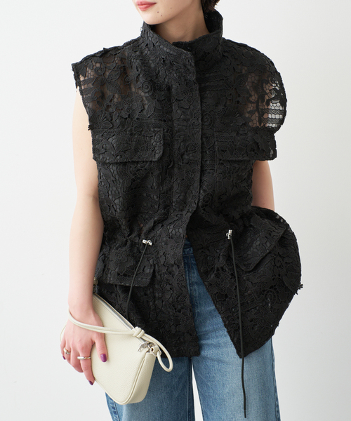 Spick & Span(スピックアンドスパン)の「《一部店舗+WEB限定》LAYAS/レイヤーズ レースベスト(ベスト・レディース・ホワイト/ブラック・FREE)」の5枚目の写真