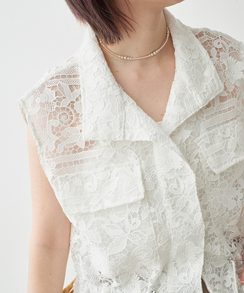 Spick & Span(スピックアンドスパン)の「《一部店舗+WEB限定》LAYAS/レイヤーズ レースベスト(ベスト・レディース・ホワイト/ブラック・FREE)」の14枚目の写真