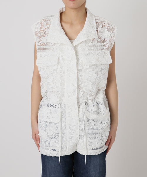 【WHITE】【別注】<ne Quittez pas>レース ベスト 別注】＜ne Quittez pas＞レース ベスト