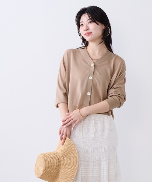 MICA&DEAL(マイカ&ディール)の「Vネックショートカーディガン(カーディガン/ボレロ・レディース・ライトグレー/ベージュ/ブラック・FREE)」の17枚目の写真
