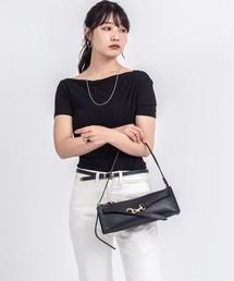 【AULENTTI/オウレンティ】横長 ショルダーバッグ 肩掛け ハンドバッグ 2WAY