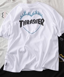 THRASHER（スラッシャー）の「【70】 【THRASHER スラッシャー】ワンポイント刺繍 ファイヤーハートロゴ バックプリント クルーネックTシャツ ユニセックス（Tシャツ/カットソー）」