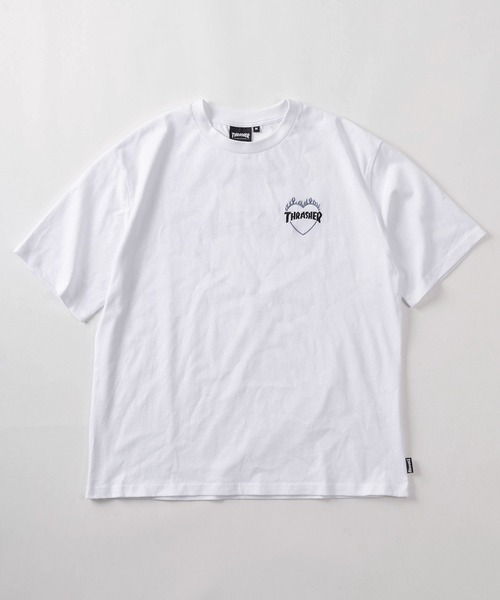 THRASHER(スラッシャー)の「【70】 【THRASHER/スラッシャー】ワンポイント刺繍 ファイヤーハートロゴ バックプリント クルーネックTシャツ ユニセックス(Tシャツ/カットソー・メンズ・ホワイト/ブラック/アッシュグレー・L/M/S)」の14枚目の写真