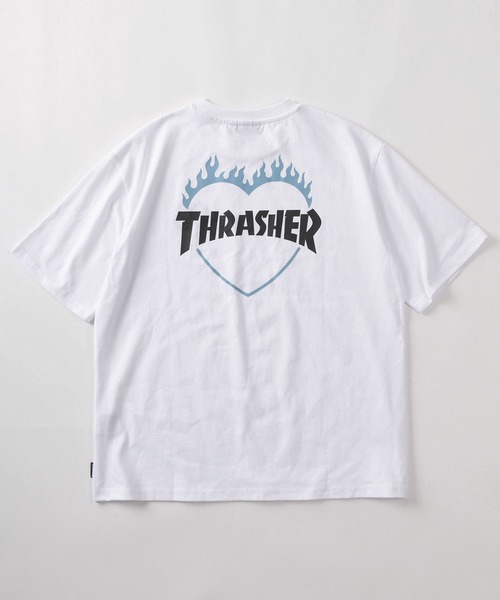 THRASHER(スラッシャー)の「【70】 【THRASHER/スラッシャー】ワンポイント刺繍 ファイヤーハートロゴ バックプリント クルーネックTシャツ ユニセックス(Tシャツ/カットソー・メンズ・ホワイト/ブラック/アッシュグレー・L/M/S)」の15枚目の写真
