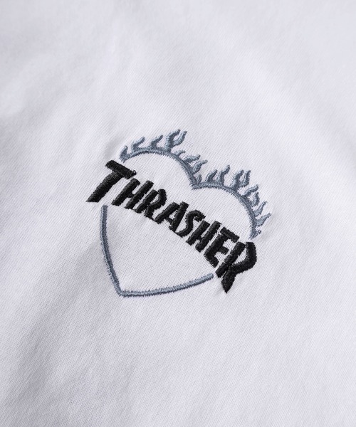 THRASHER(スラッシャー)の「【70】 【THRASHER/スラッシャー】ワンポイント刺繍 ファイヤーハートロゴ バックプリント クルーネックTシャツ ユニセックス(Tシャツ/カットソー・メンズ・ホワイト/ブラック/アッシュグレー・L/M/S)」の16枚目の写真