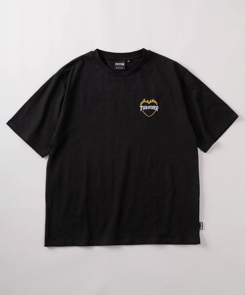 THRASHER(スラッシャー)の「【70】 【THRASHER/スラッシャー】ワンポイント刺繍 ファイヤーハートロゴ バックプリント クルーネックTシャツ ユニセックス(Tシャツ/カットソー・メンズ・ホワイト/ブラック/アッシュグレー・L/M/S)」の5枚目の写真